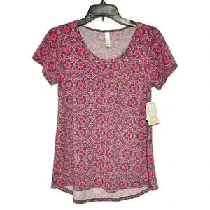 NWT LuLaRoe Womens Classic T Shirt Top Blouse Scoop Neck Size XXS Geometric